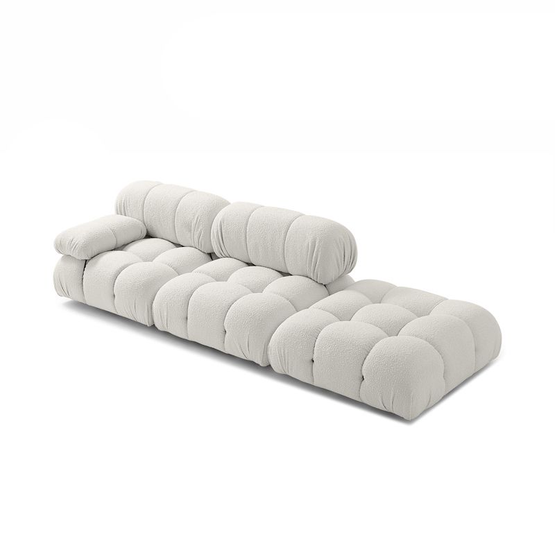 Contemporary Biscuit Back Sofa 26.38"High Velvet Couch for Living Room,White Clearhalo 'furn' 'furn_sofas' 'Furniture' 'furniture_sofas' 'kitchen' 'kitchen_sofas' 'Living Room Furniture' 'Sofa' 'sofas' 1200x1200_ac304a2e-04bb-4a43-bec4-0bb9bcb343f4