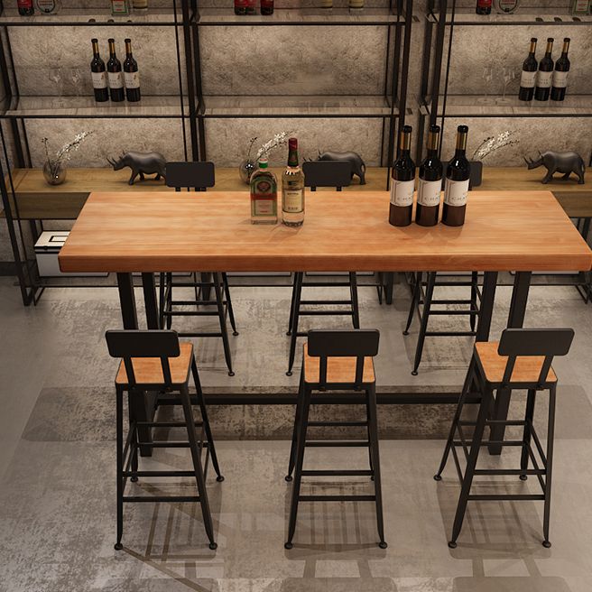 Industrial Style Bar Table Wood Top Counter Table 42-inch Height Table Clearhalo 'Bar Furniture' 'Bar Tables' 'bar_tables' 'furn' 'furn_bar_tables' 'Furniture' 'furniture_bar_tables' 'Kitchen & Dining Furniture' 'kitchen&dining_furn' 'kitchen' 1200x1200_ac30fd97-fd74-46f9-a776-1351dba8705b