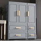 Plastic Wardrobe Cabinet with Drawer Modern Hinged Wardrobe Closet