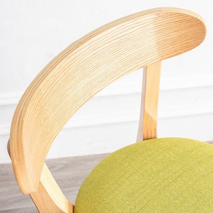 Scandinavian Rubberwood Milk Tea Shop Stool Matte Finish Upholstered Footrest Barstool Clearhalo 'Bar Furniture' 'Bar Stools' 'bar_stools' 'furn' 'furn_bar_stools' 'Furniture' 'furniture_bar_stools' 'Kitchen & Dining Furniture' 1200x1200_ac344860-1587-42a8-9454-01e42893397f