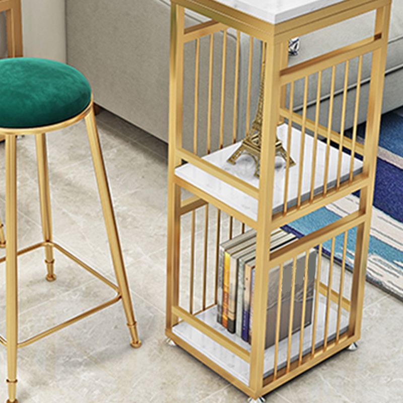 Table à vin de comptoir en marbre avec rangement Table de pub de hauteur de bar blanc de rangement pour boutique