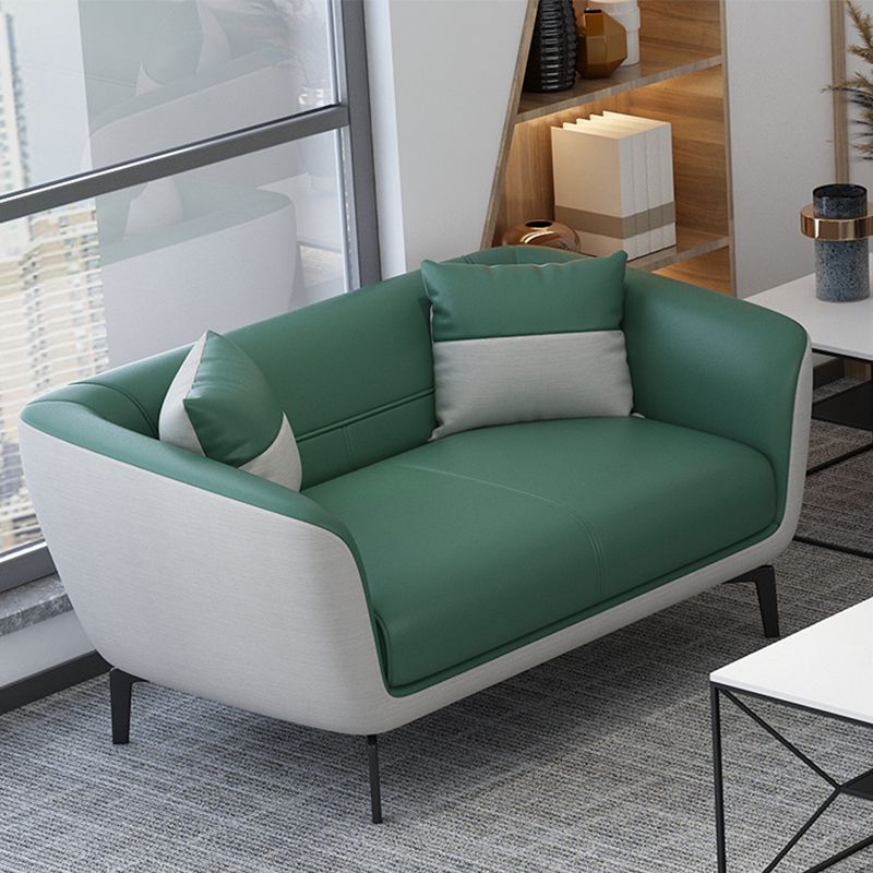 Faux lederen strakke achterbank bank standaard wijd uitlopende armbankbank