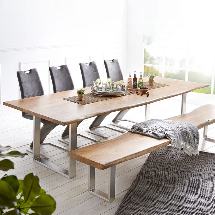 Rectangle Wood Color Dining Table Solid Wood Table Glam Style with Double Pedestal Clearhalo ' dining_table' 'Dining Tables & Seating' 'Dining Tables' 'furn' 'furn_dining_table' 'Furniture' 'furniture_dining_table' 'Kitchen & Dining Furniture' 'kitchen&dining_furn' 'kitchen' 'kitchen_dining_table' 1200x1200_ac35ab20-67ce-4a77-988e-dffc21300687