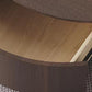 11"H Contemporary Coffee Table Round Coffee Cocktail Table with Drawer