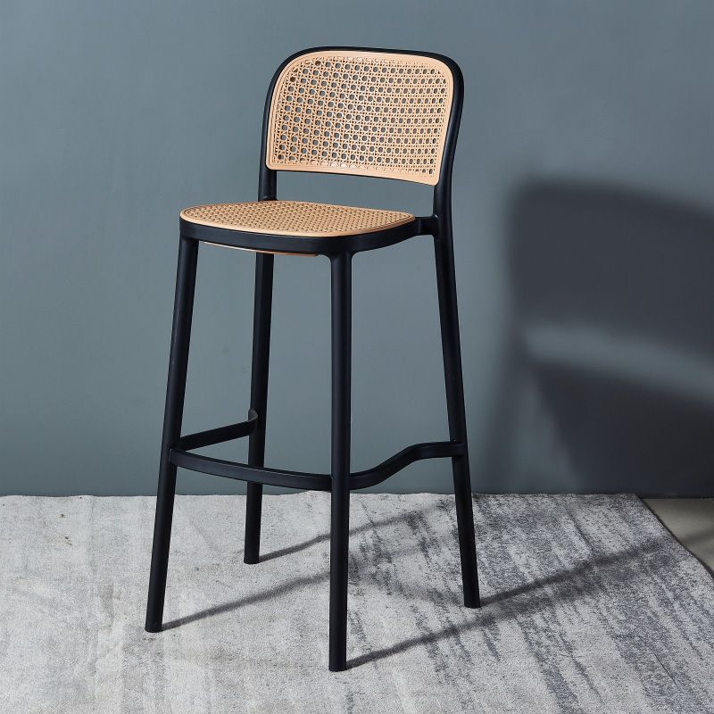 Nordic Style Bar-stool Square Counter Bar Stool with Plastic Legs for Kitchen Clearhalo 'Bar Furniture' 'Bar Stools' 'bar_stools' 'furn' 'furn_bar_stools' 'Furniture' 'furniture_bar_stools' 'Kitchen & Dining Furniture' 1200x1200_ac377d19-f61a-4417-8c9a-71f391a8b5a4