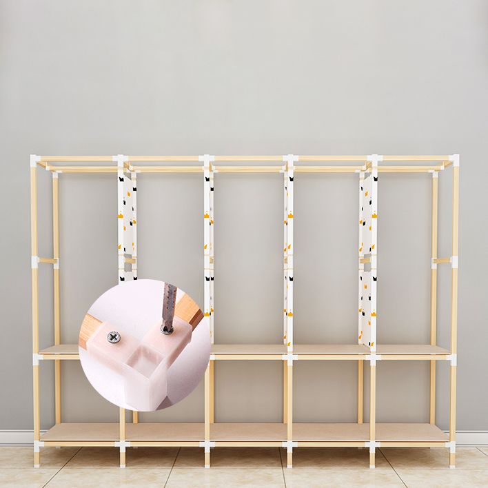 Moderne stijl garderobe massief hout 1-deuren garderobe kast voor slaapkamer