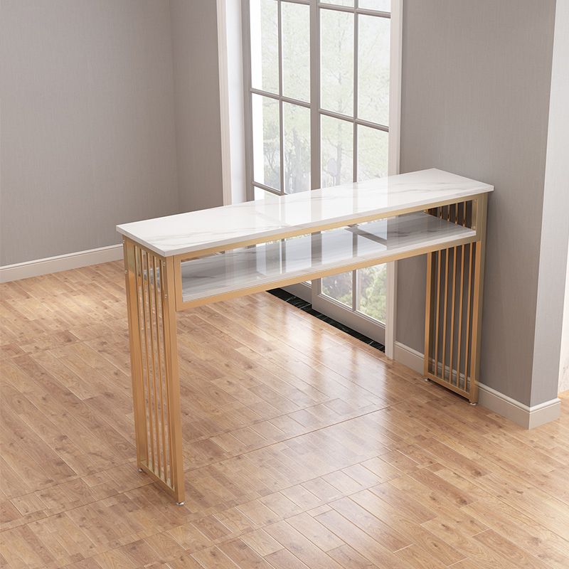 1/3 Glam Metal White and Gold Bar Stool and Table Set for Dining Room Clearhalo 'Bar Furniture' 'furn' 'furn_home_bar_bar_sets' 'Furniture' 'Home Bars & Bar Sets' 'home_bar_bar_sets' 'Kitchen & Dining Furniture' 1200x1200_ac403c2a-72f4-4505-a9f5-713ddef3967e