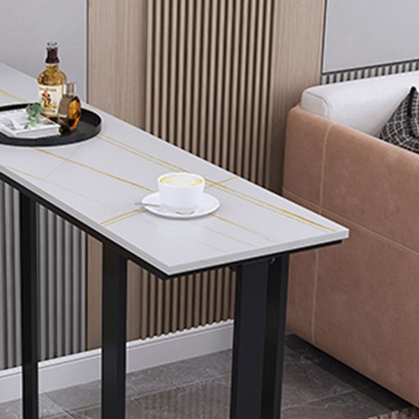 Modern Style Stone Bar Dining Table Rectangle Bar Table in White Clearhalo 'Bar Furniture' 'Bar Tables' 'bar_tables' 'furn' 'furn_bar_tables' 'Furniture' 'Kitchen & Dining Furniture' 1200x1200_ac427007-1131-4c88-97a1-d765ec10ca19