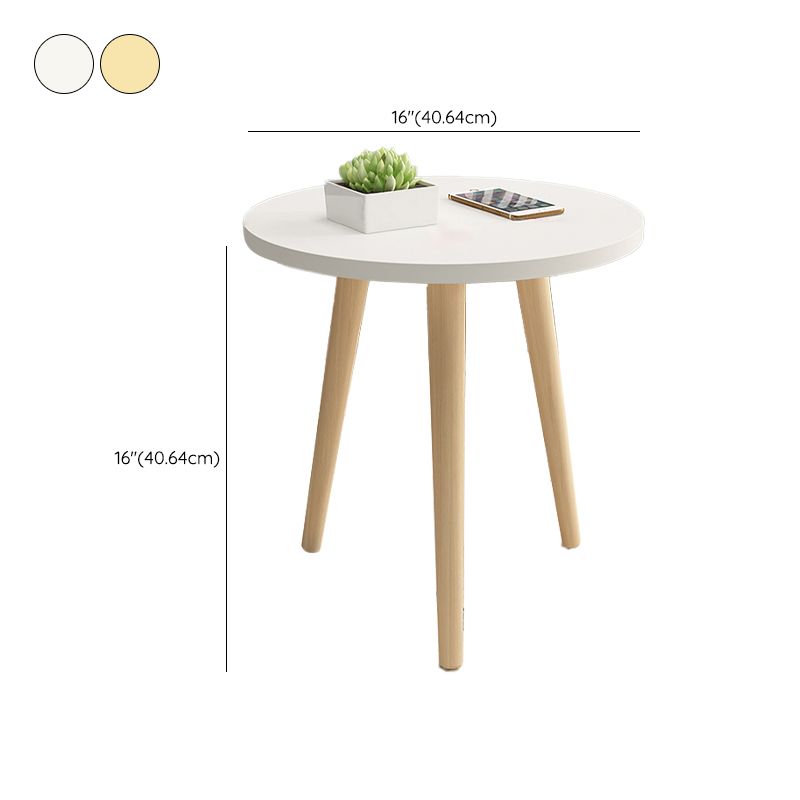 Scandinavian Style Wooden Side Table Double Tier End Table Concrete Sofa Side Accent Table