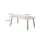 Juego de muebles de comedor nórdicos, mesa rectangular de piedra sinterizada, sillas sin brazos, 1/2/5/7 piezas