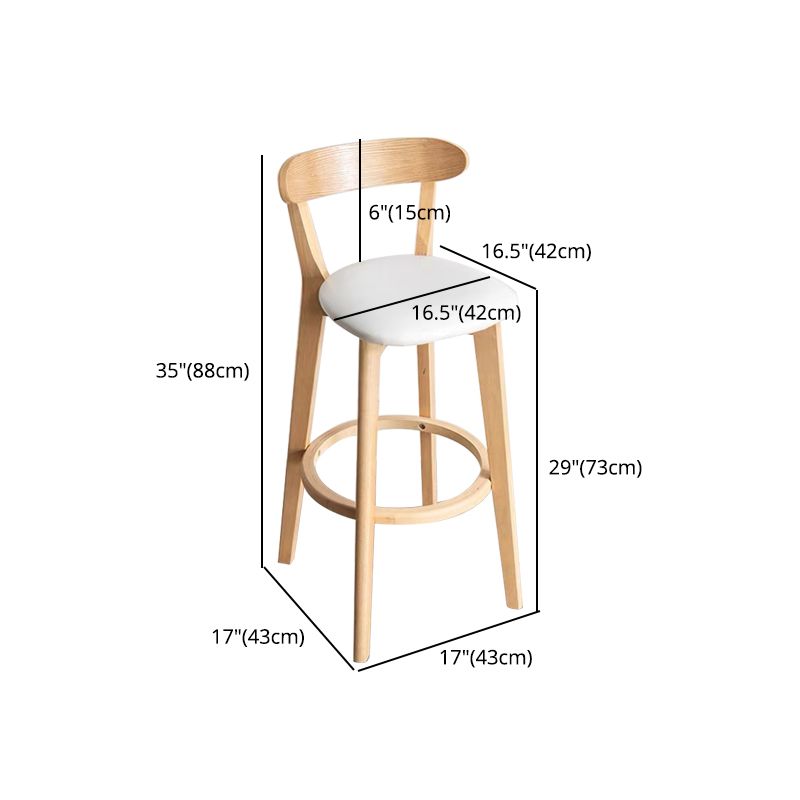 Contemporary Solid Wood Barstool Indoor Bar Stool with Cushion and Low Back Clearhalo 'Bar Furniture' 'Bar Stools' 'bar_stools' 'furn' 'furn_bar_stools' 'furniture_bar_stools' 'Kitchen & Dining Furniture' 'kitchen&dining_furn' 'kitchen' 'kitchen_furn' Furniture' 1200x1200_ac45d666-c12a-40b1-8afa-4c1b82defdd8