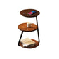 Modern Solid Wood Round 3-Tier Living Room Accent Side Table