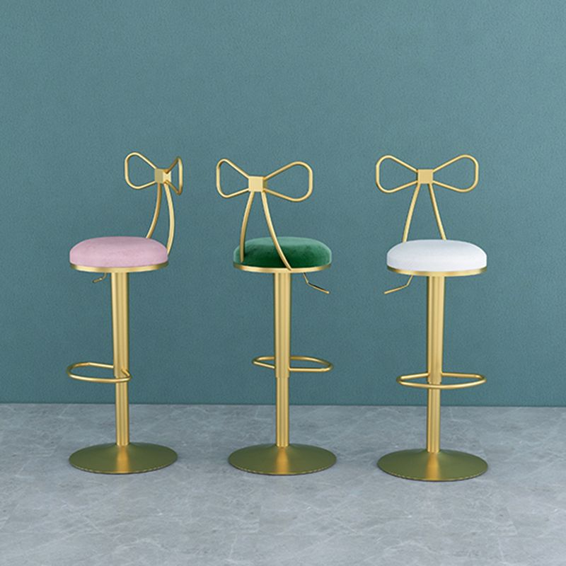 Glam Liftable Backrest Counter Stool Iron Household Bar Stool with Cushion Clearhalo 'Bar Furniture' 'Bar Stools' 'bar_stools' 'furn' 'furn_bar_stools' 'furniture_bar_stools' 'Kitchen & Dining Furniture' 'kitchen&dining_furn' 'kitchen' 'kitchen_furn' Furniture' 1200x1200_ac46f646-4a63-40a0-8e97-409d02a9a8f4