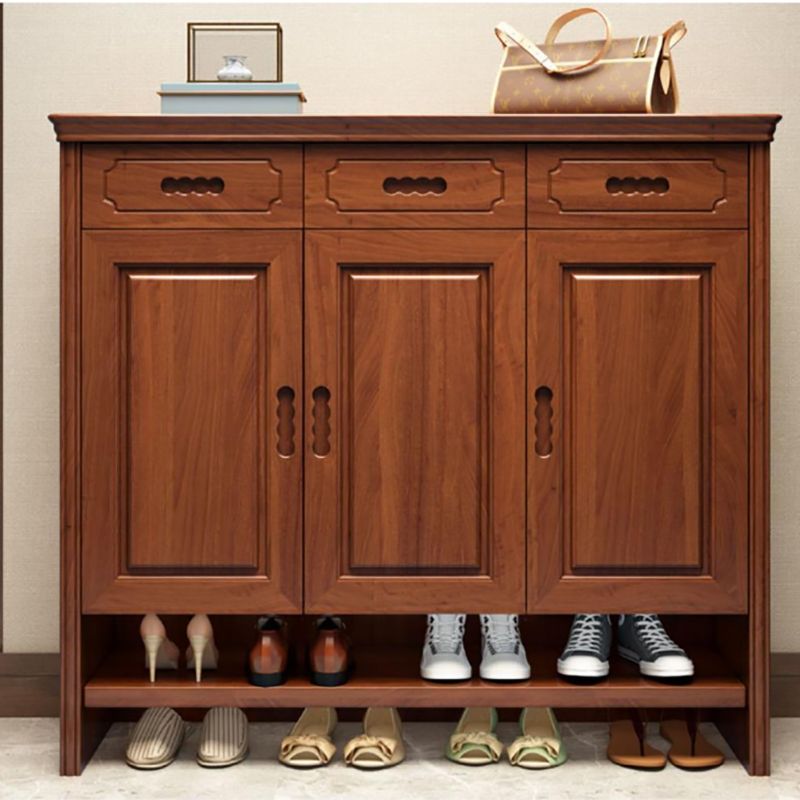 Mid-Century Modern Accent Cabinet Rectangle Solid Wood Grooves With Doors Cabinet Clearhalo 'Cabinets & Chests' 'cabinets_chests' 'furn' 'furn_cabinets_chests' 'Furniture' 'Living Room Furniture' 1200x1200_ac471019-9426-4873-aaaa-efabb893620b