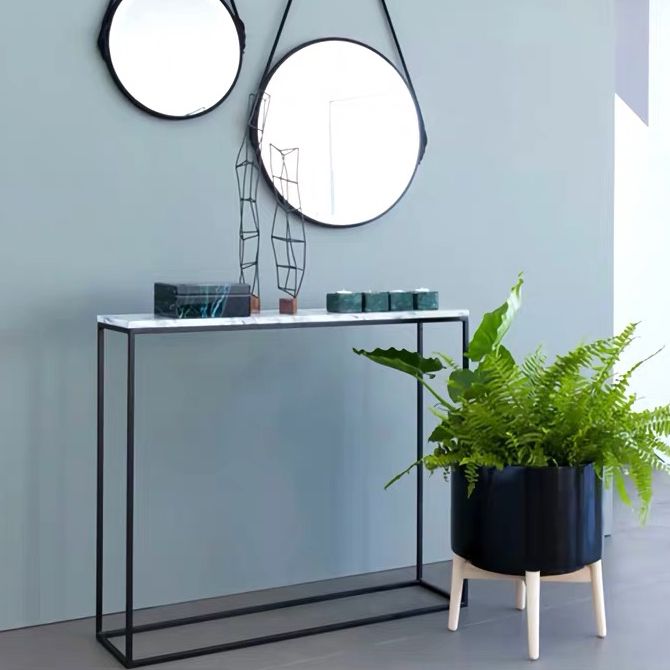 Tabella della console superiore in marmo per accento console Hall 29.53 "