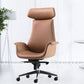 Contemporary Arm Chair Fixed Arms Adjustable Seat Height Brown Leather Office Chair Clearhalo 'furn' 'furn_office_chair' 'Furniture' 'Office Chairs' 'Office Furniture' 'office_chair' 1200x1200_ac494803-25aa-41d6-b1b6-65e0845cadc7