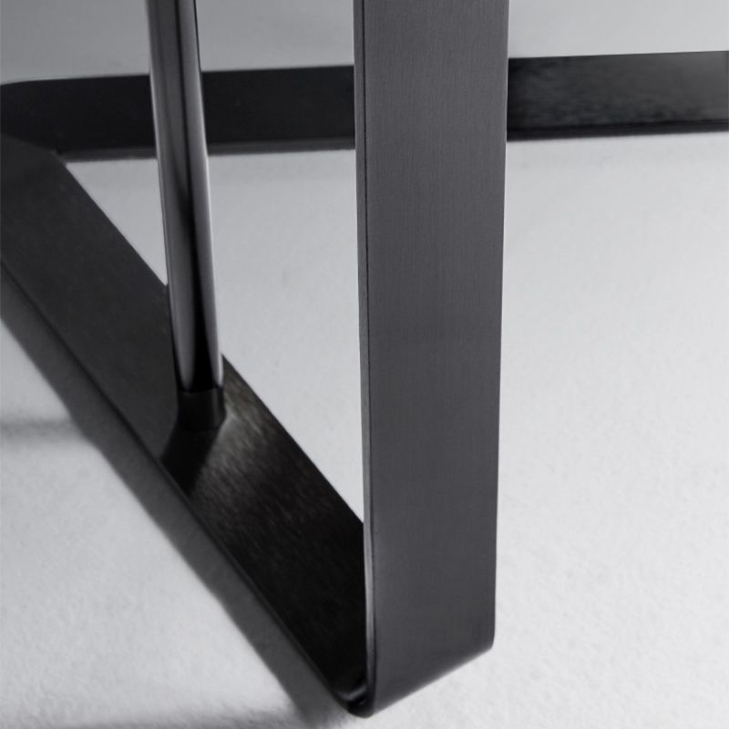 19.6"/21.6" Modern Round Slate Top Side Table Metal Abstract End Table