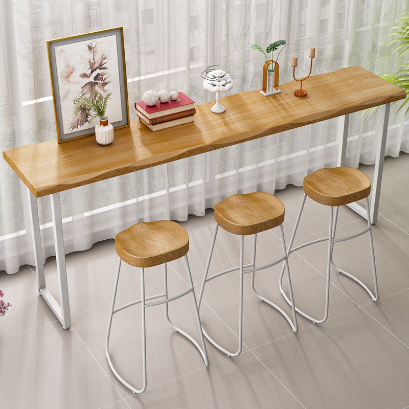 Pine Wood Bar Dining Table Modern Bar Table with Sled Base for Dining Room Clearhalo 'Bar Furniture' 'Bar Tables' 'bar_tables' 'furn' 'furn_bar_tables' 'Furniture' 'furniture_bar_tables' 'Kitchen & Dining Furniture' 1200x1200_ac4b41f6-f78d-4c55-8173-5fb515071f85