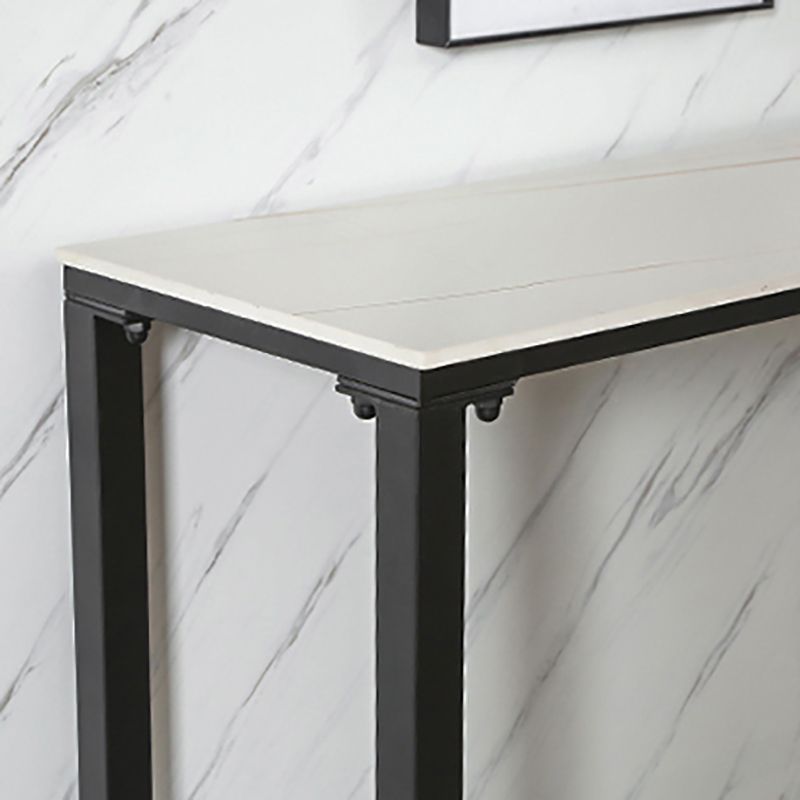 Industrial Stone Indoor Pub Bar Table Iron Trestle Pedestal Bar Dining Table Clearhalo 'Bar Furniture' 'Bar Tables' 'bar_tables' 'furn' 'furn_bar_tables' 'Furniture' 'furniture_bar_tables' 'Kitchen & Dining Furniture' 1200x1200_ac4c4eb3-3463-4206-a1d5-7da257492fa6