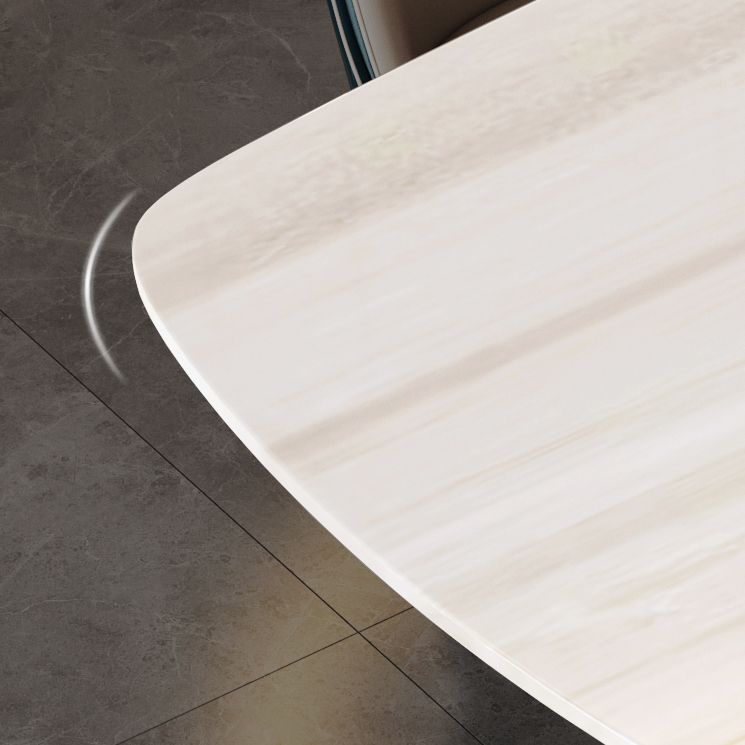 Modern Style Marble Table with White Table and Pedestal Base for Home Use Clearhalo 'Dining Room Sets' 'Dining Tables & Seating' 'dining_room_set' 'furn' 'furn_dining_room_set' 'Furniture' 'furniture_dining_room_set' 'Kitchen & Dining Furniture' 'kitchen&dining_furn' 'kitchen' 1200x1200_ac4d2310-6aba-4344-bb47-2dad30a124be