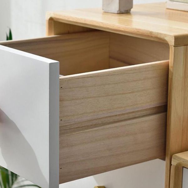 15.74" Wide Modern Wooden Accent Chest Rubberwood Chest with 5 Drawers