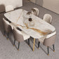 Sintered Stone Top Dining Table Rectangle Table with Metal Gold Base and 4 Legs Clearhalo ' dining_table' 'Dining Tables & Seating' 'Dining Tables' 'furn' 'furn_dining_table' 'Furniture' 'furniture_dining_table' 'Kitchen & Dining Furniture' 'kitchen&dining_furn' 'kitchen' 'kitchen_dining_table' 1200x1200_ac4db085-0412-466b-b741-5b95679271a5