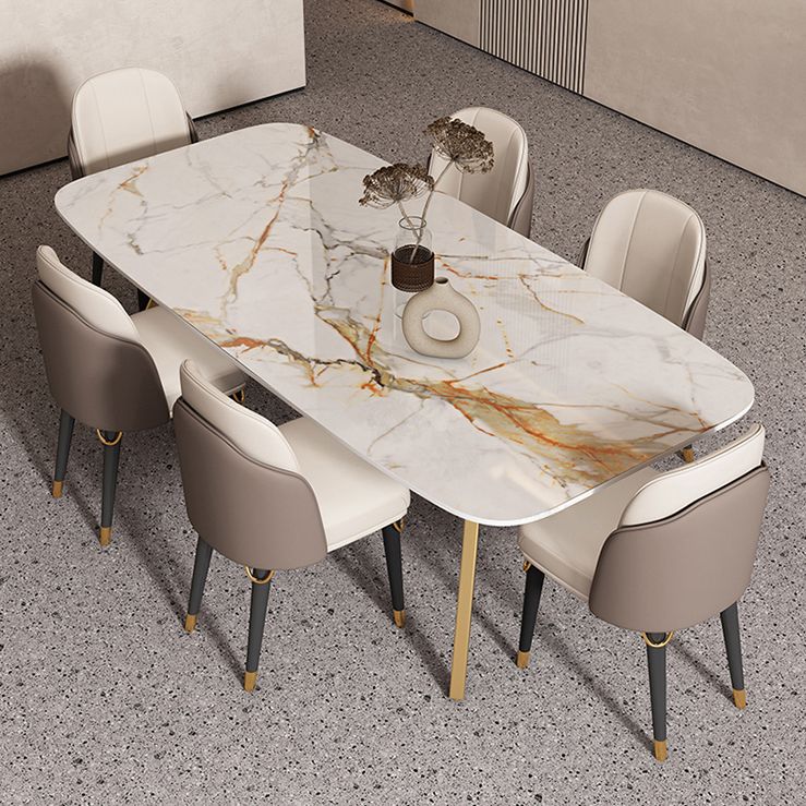 Sintered Stone Top Dining Table Rectangle Table with Metal Gold Base and 4 Legs Clearhalo ' dining_table' 'Dining Tables & Seating' 'Dining Tables' 'furn' 'furn_dining_table' 'Furniture' 'furniture_dining_table' 'Kitchen & Dining Furniture' 'kitchen&dining_furn' 'kitchen' 'kitchen_dining_table' 1200x1200_ac4db085-0412-466b-b741-5b95679271a5
