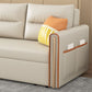 Beige 31.49 "divano letto largo glam divano in pelle finta con cuscino incluso