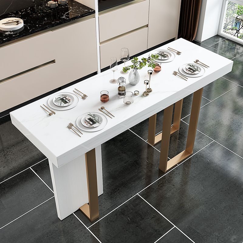 Faux Marble Top Counter Table Modern White Counter Table for Patio Use