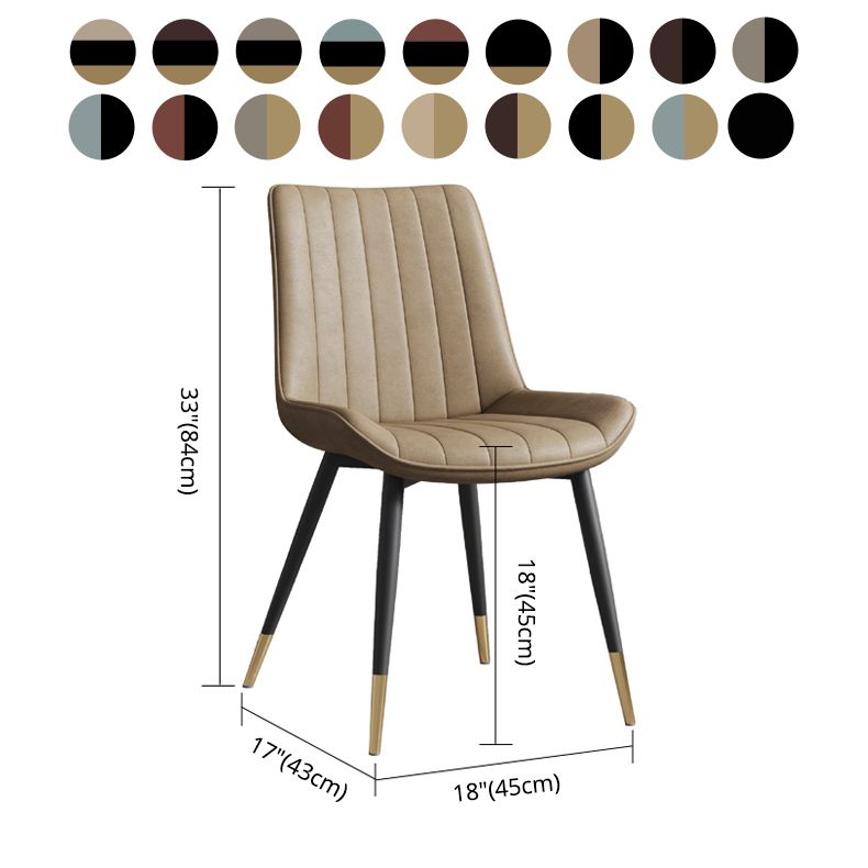 Scandinavian Study Room Leather Side Chair Matte Finish Parsons Dining Chairs Clearhalo ' kitchen&dining_furn' 'Dining Chairs' 'Dining Tables & Seating' 'dining_chair' 'furn' 'furn_dining_chair' 'Furniture' 'furniture_dining_chair' 'Kitchen & Dining Furniture' 'kitchen' 1200x1200_ac51ce27-3886-4feb-8b08-34e82028e4c7