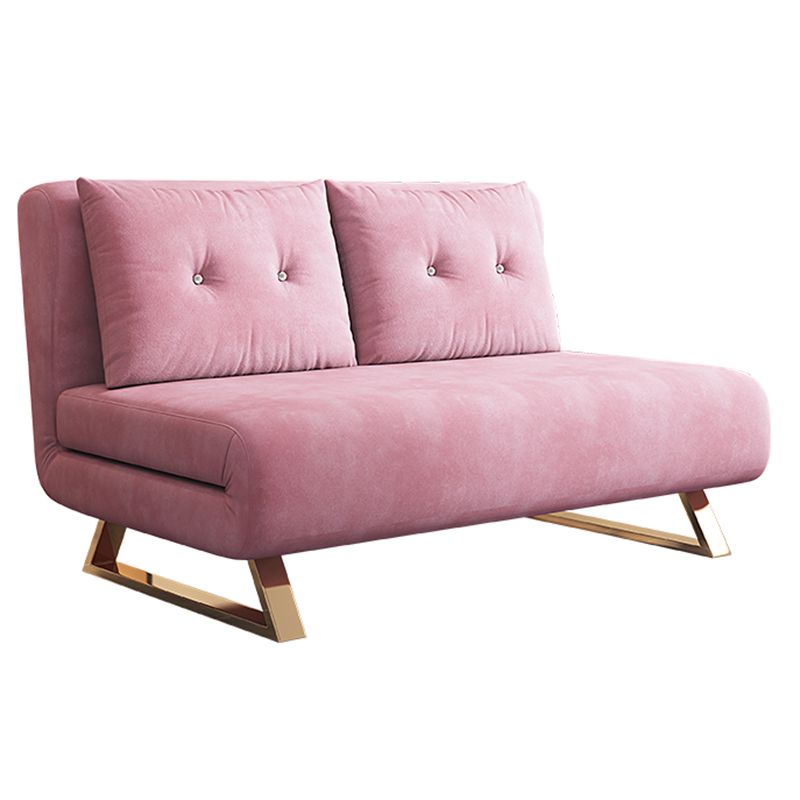 Cadre de futon pliable glamour avec canapé-lit de Futon en velours de 31,5 "de largeur en rose