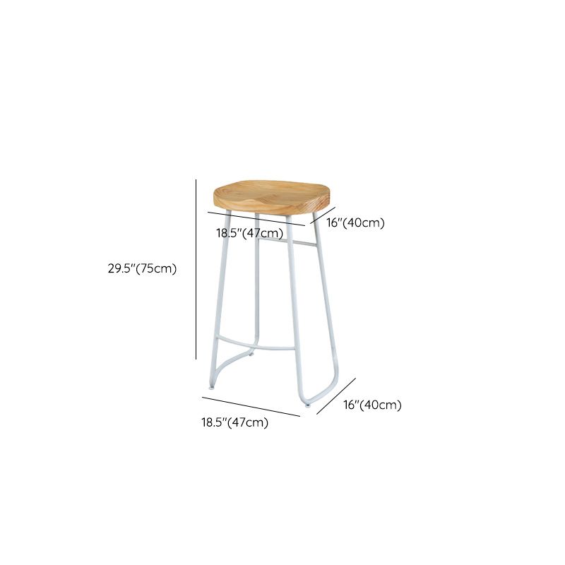 Contemporary Wood Seat Bar Stool Metal Bar Stool for Home Use Clearhalo 'Bar Furniture' 'Bar Stools' 'bar_stools' 'furn' 'furn_bar_stools' 'Furniture' 'Kitchen & Dining Furniture' 1200x1200_ac59ff92-07b2-4cdf-9290-2fcb22dda604