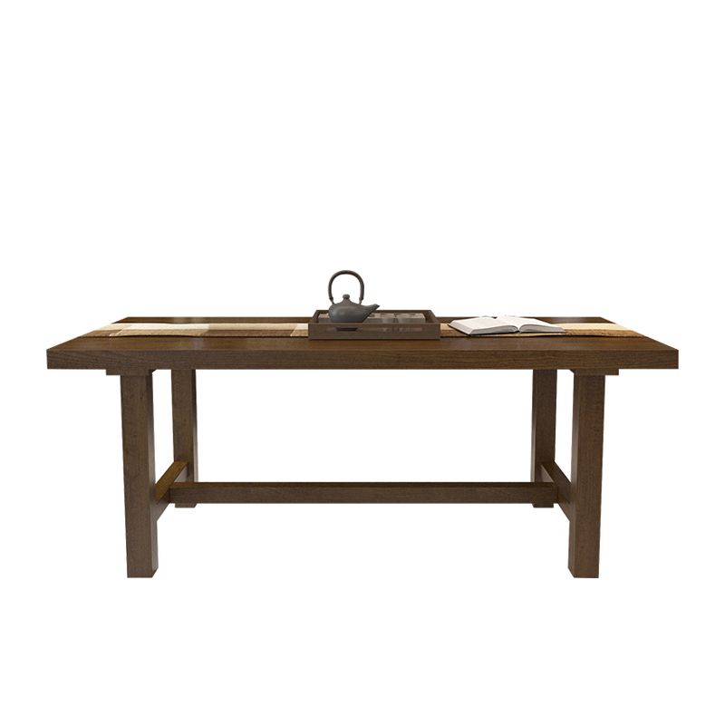 Traditional Rectangle 1/2/5 Pieces Dining Set Wood Trestle Dining Table with Ladder Chair Clearhalo 'Dining Room Sets' 'Dining Tables & Seating' 'dining_room_set' 'furn' 'furn_dining_room_set' 'Furniture' 'furniture_dining_room_set' 'Kitchen & Dining Furniture' 'kitchen&dining_furn' 'kitchen' 1200x1200_ac5adcd2-0ad3-4920-8177-b375967136f9