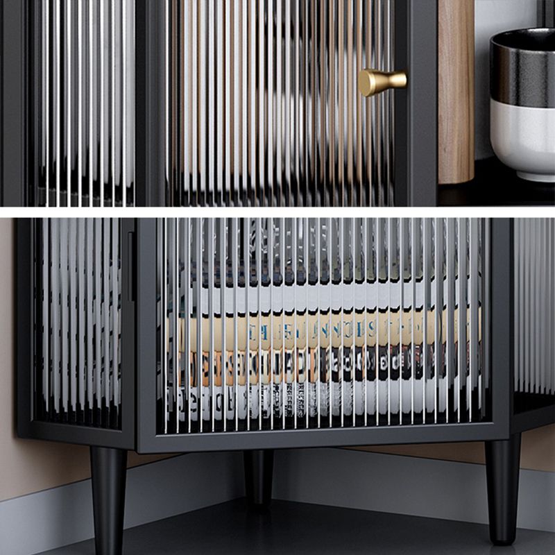 Modern China Cabinet Metal Corner Unit Storage Cabinet for Dining Room Clearhalo 'Display & China Cabinets' 'display_china_cabinets' 'furn' 'furn_display_china_cabinets' 'Furniture' 'Kitchen & Dining Furniture' 1200x1200_ac5d3759-b1f1-4df3-b6ef-17c15bf71c12