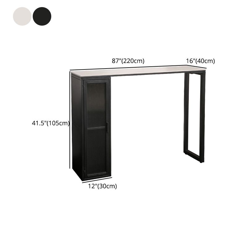 Stone Bar Dining Table Modern Rectangle Bar Table with Double Pedestal for Living Room Clearhalo 'Bar Furniture' 'Bar Tables' 'bar_tables' 'furn' 'furn_bar_tables' 'Furniture' 'furniture_bar_tables' 'Kitchen & Dining Furniture' 1200x1200_ac5e0314-2828-43ad-9c36-8e0a4070791c