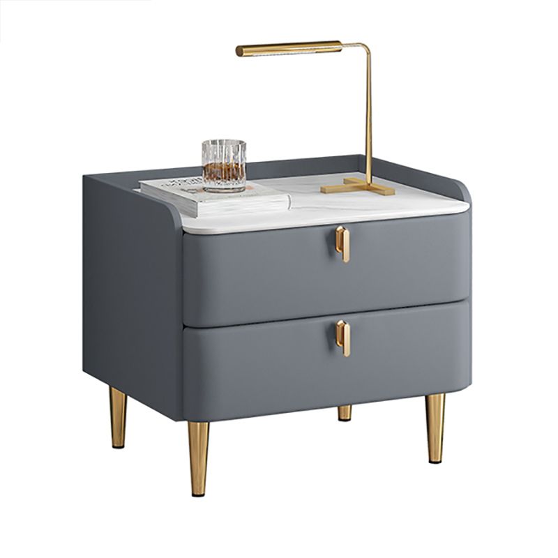 Moderno comodino in legno 18,5 "alto 2 - comodino del cassetto in grigio / blu / bianco