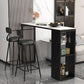 Stone Top Industrial Cocktail Bar Table with Storage Rectangle Counter Table Clearhalo 'Bar Furniture' 'Bar Tables' 'bar_tables' 'furn' 'furn_bar_tables' 'Furniture' 'Kitchen & Dining Furniture' 1200x1200_ac621091-5856-416e-8349-7877de5bfcb9