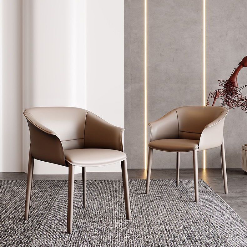 Contemporary Kitchen Dining Chair Metal Legs Upholstered Arm Chair Clearhalo 'Dining Chairs' 'Dining Tables & Seating' 'dining_chair' 'furn' 'furn_dining_chair' 'Furniture' 'Kitchen & Dining Furniture' 1200x1200_ac639626-7463-4e0d-b9e4-d852ffdc3e4d