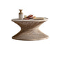 French Country Round Rattan Coffee Table Distressed Brown Cocktail Table