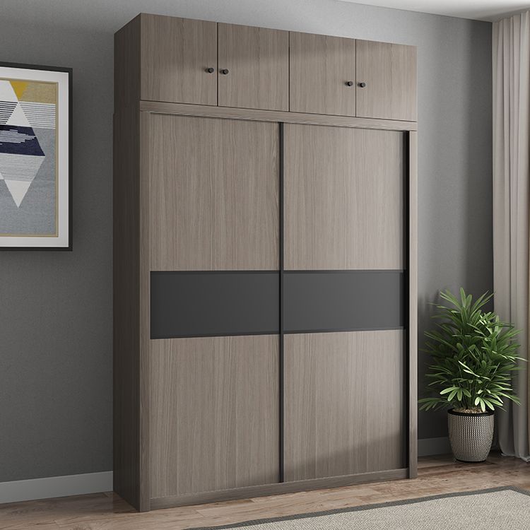 Gemanipuleerde houten garderobe armoire met planken moderne garderobe -kast