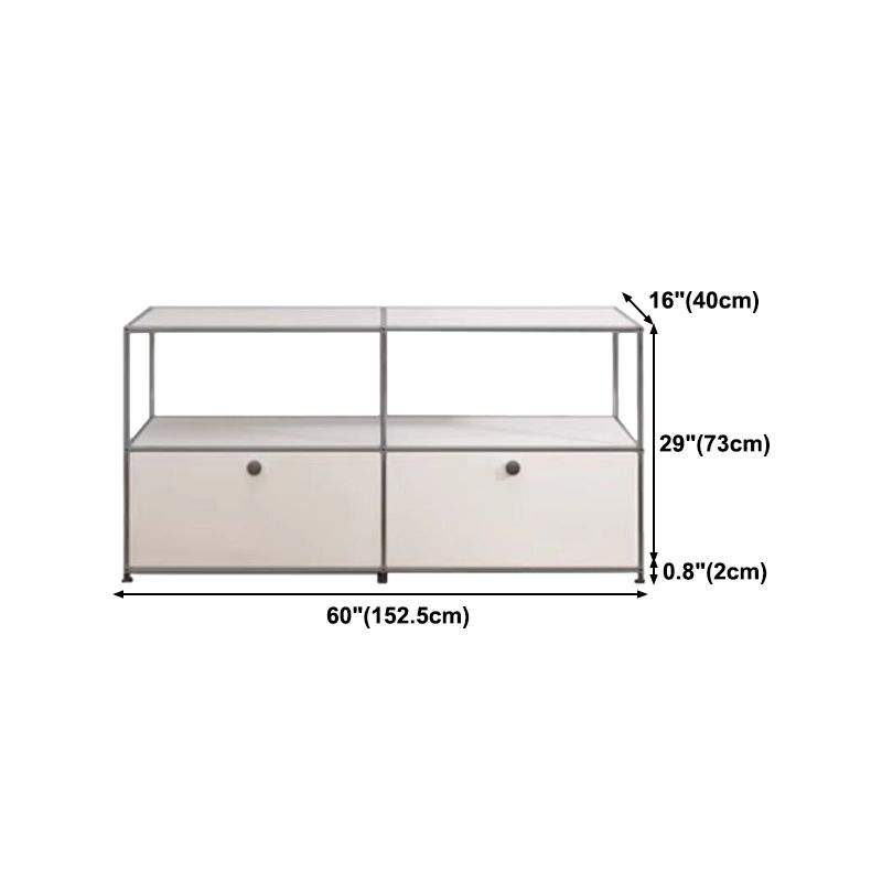Contemporary Sideboard Stainless Steel Dining Sideboard with Locking Cabinet Clearhalo 'buffet_sideboard' 'Buffets & Sideboards' 'furn' 'furn_buffet_sideboard' 'Furniture' 'Kitchen & Dining Furniture' 1200x1200_ac654b53-8432-417d-802c-2ae6372ff2d8