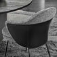 Fabric Arm Chair Nordic Style Parsons Dining Chairs with Black Legs