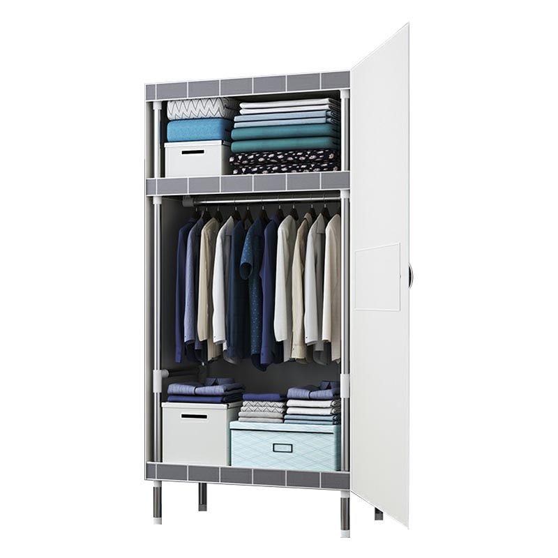 Cloth Cabinet Steel Pipe Wardrobe Cabinet, Modern 3-door Wardrobe Armoire Clearhalo 'Armoires & Wardrobes' 'armoires_wardrobes' 'Bedroom Furniture' 'furn' 'furn_armoires_wardrobes' 'Furniture' 1200x1200_ac6718a1-598c-496b-9e9b-4edc0cd48fdd