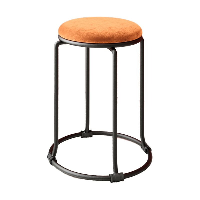 Orange Round Standard Velvet Pure Color Standard for Living Room Clearhalo 'furn' 'furn_ottomans_poufs' 'Furniture' 'Living Room Furniture' 'Ottomans & Poufs' 'ottomans_poufs' 1200x1200_ac6741fb-4c68-417a-bca0-4bb4b55a468f