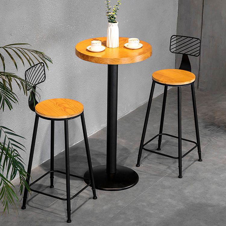 Industrial 1/2/3 Pieces Round Bar Table Set Solid Wood Bistro Set Clearhalo 'Bar Furniture' 'furn' 'furn_home_bar_bar_sets' 'Furniture' 'Home Bars & Bar Sets' 'home_bar_bar_sets' 'Kitchen & Dining Furniture' 1200x1200_ac698fe5-4724-43b7-8b19-c6ddb683b911