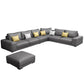 Contemporary Right Hand Facing Sectional Faux Leather Corner Sofa with Ottoman Clearhalo 'furn' 'furn_sectionals' 'Furniture' 'furniture_sectionals' 'Living Room Furniture' 'Sectionals' 1200x1200_ac6b1080-9ae8-4eb8-a23b-5c2be89d7d73