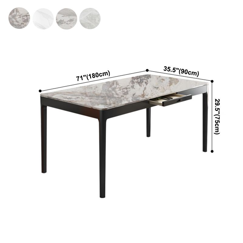 Rectangle Shape Sintered Stone Dining Table Simplicity 4 Legs Table for Dining Room Clearhalo ' dining_table' 'Dining Tables & Seating' 'Dining Tables' 'furn' 'furn_dining_table' 'Furniture' 'furniture_dining_table' 'Kitchen & Dining Furniture' 'kitchen&dining_furn' 'kitchen' 'kitchen_dining_table' 1200x1200_ac6b3014-b971-4659-8c49-e1dd52546592