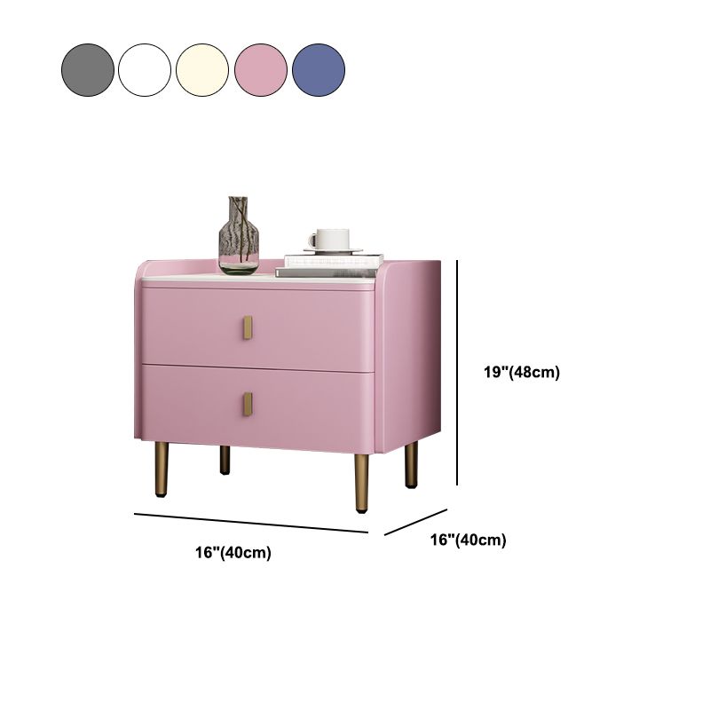 Nachtkastje met laden 19 "hoog houten bed nachtkastje met benen