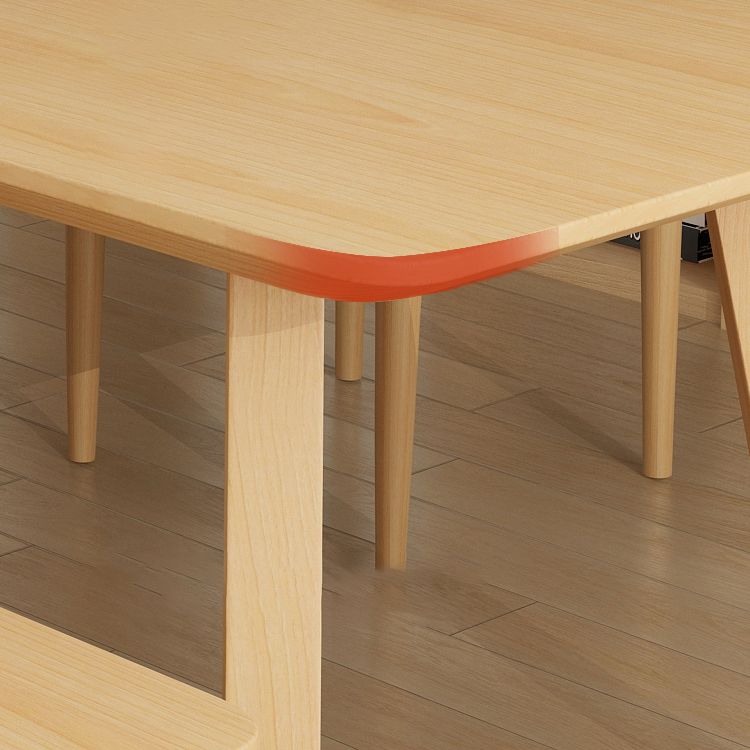 Modern 29,53 "großer Büroschreibtisch Massivholzkrümmte Schreibtisch gebogene Schreibtisch