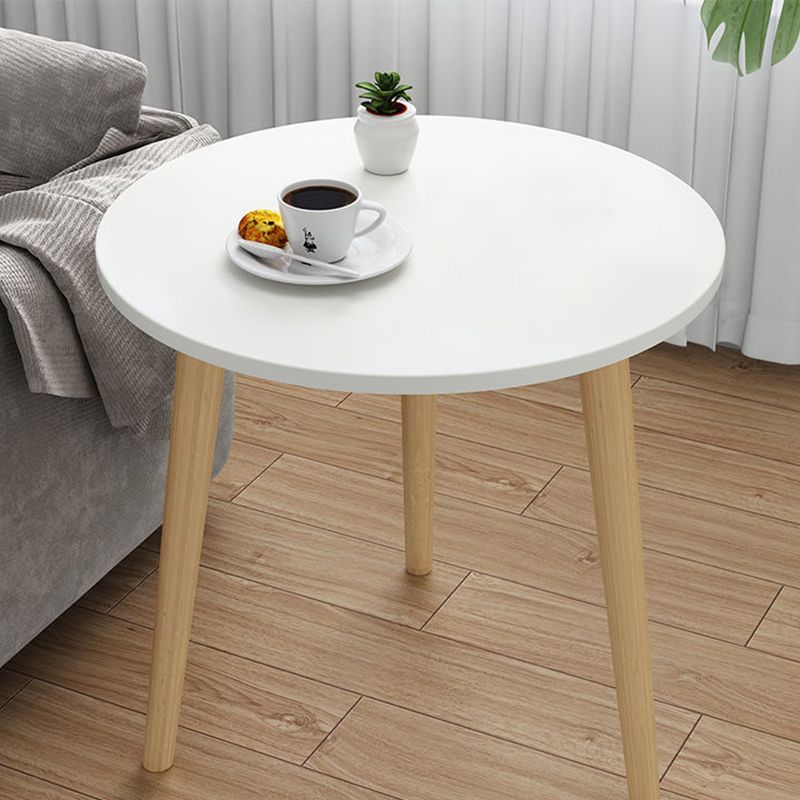 Tavolino da 3 gambe in legno bianco/naturale tavolino rotondo per soggiorno